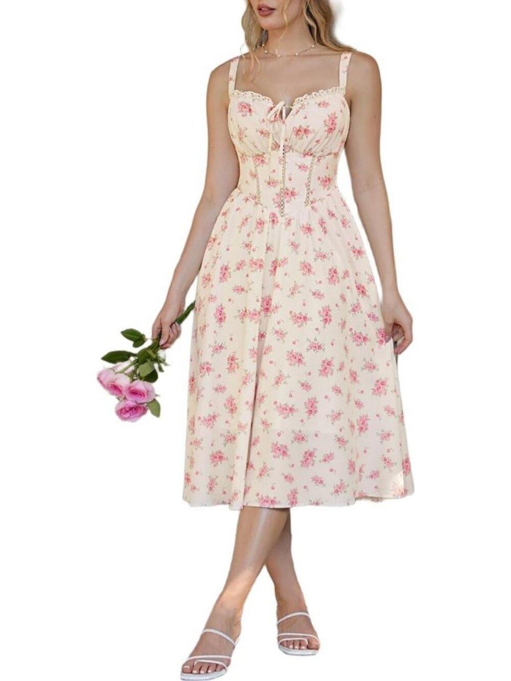 Floral Corset Dress for Women | Summer Milkmaid Sundress | Elegant & Chic Style